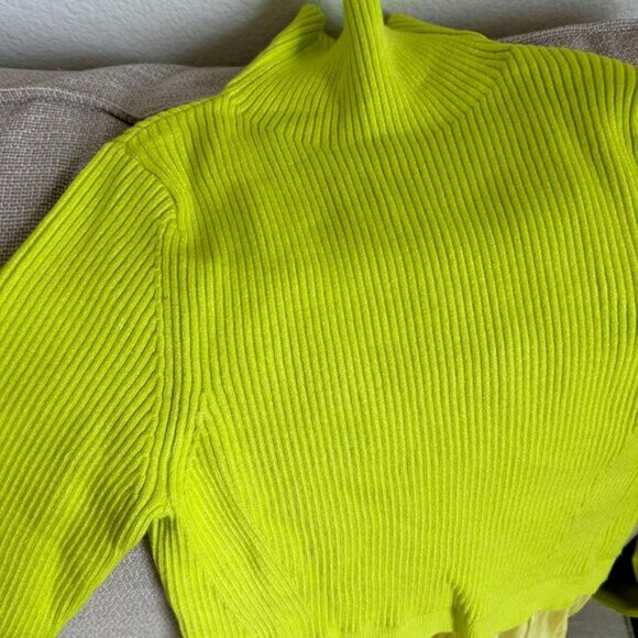 Anthropologie The Thea Twofer Sweater Dress Small Lime green - Picture 5 of 7